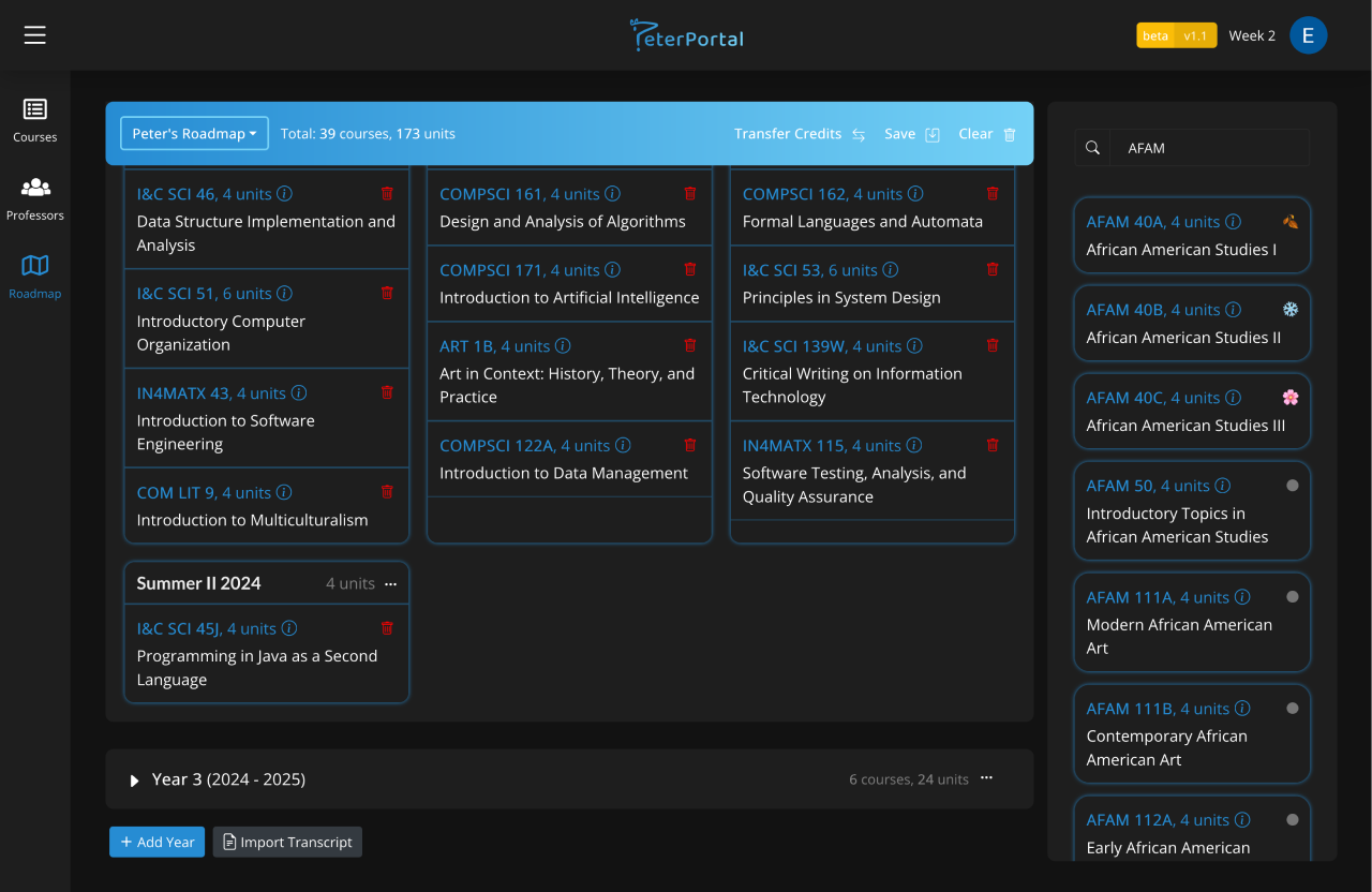 PeterPortal's 4-Year Course Planner