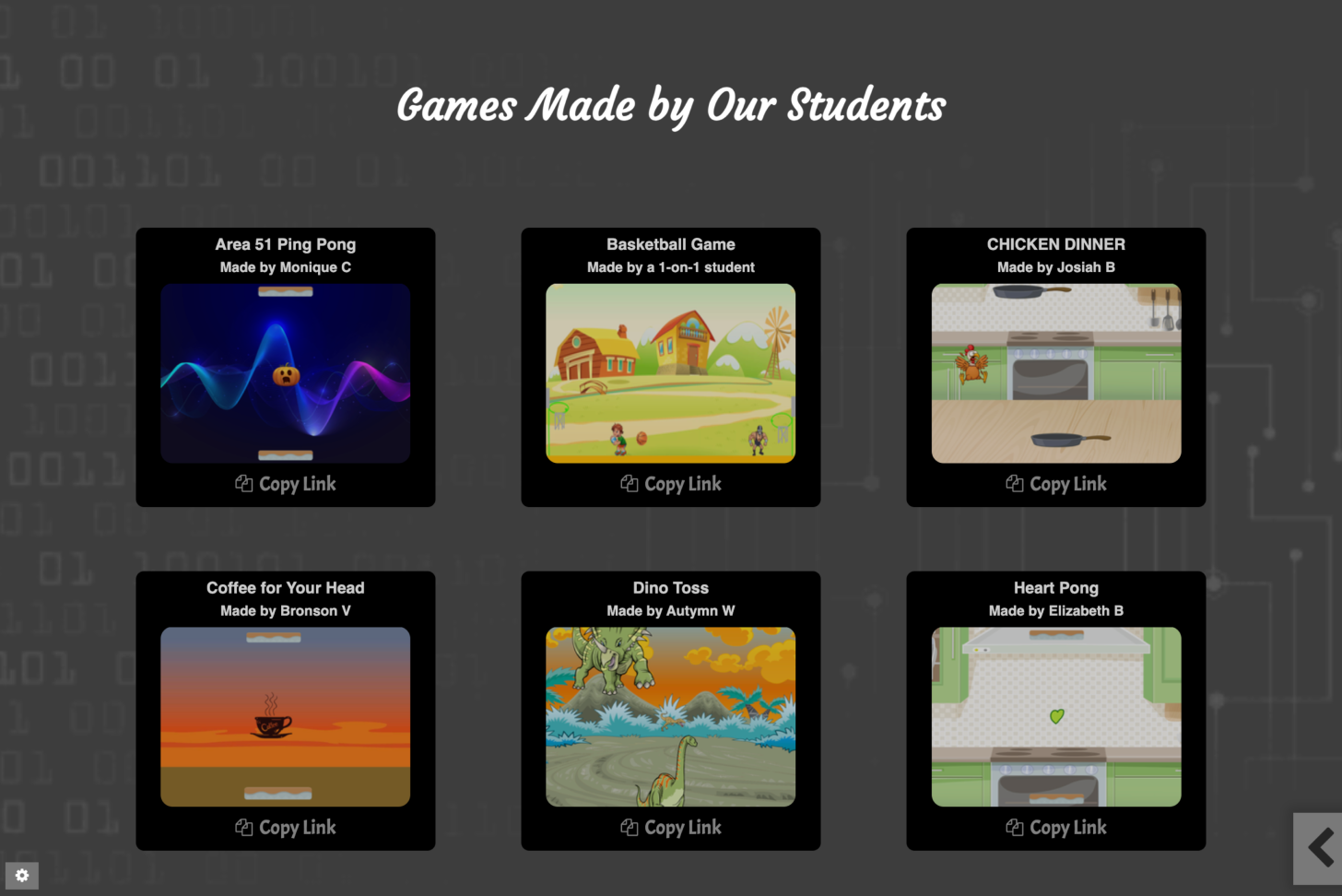 Gallery of projects created by students