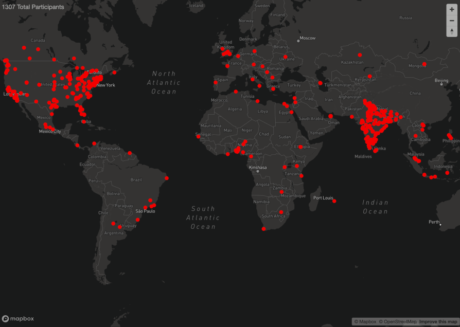 Screenshot of Participant Map on an old version of the site